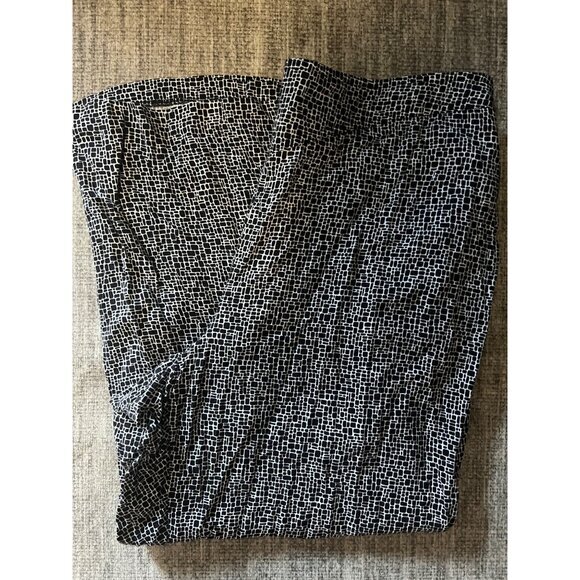 Woven Print Cropped Wide Leg Pants Casual Comfy Lounge Trousers - Picture 4 of 8